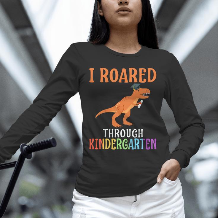 Dinosaur Graduation I Roared Through Kindergarten T-Shirt Unisex Long Sleeve T-Shirt