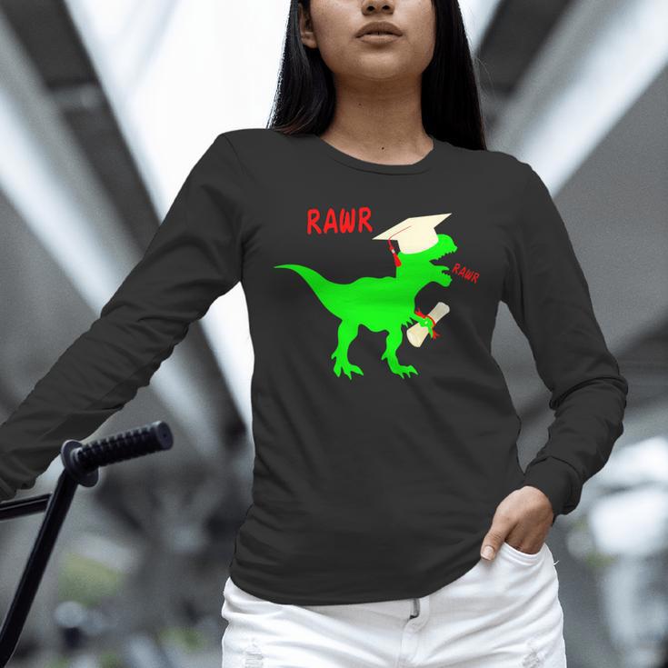 Dinosaur Rawr Diploma Grad Graduate Graduation Unisex Long Sleeve T-Shirt