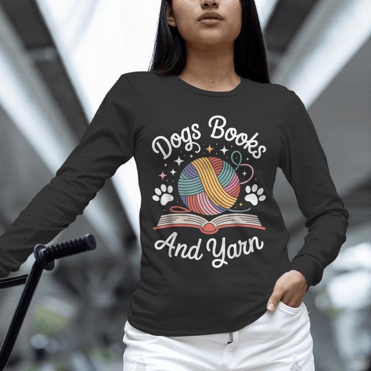 Dogs Books And Yarn Knitter Knitting Unisex Long Sleeve T-Shirt Dogs Books And Yarn Knitter Knitting Unisex Long Sleeve T-Shirt