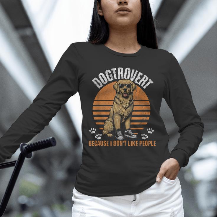 Dogtrovert Definition For Introvert Dog Lovers Unisex Long Sleeve T-Shirt