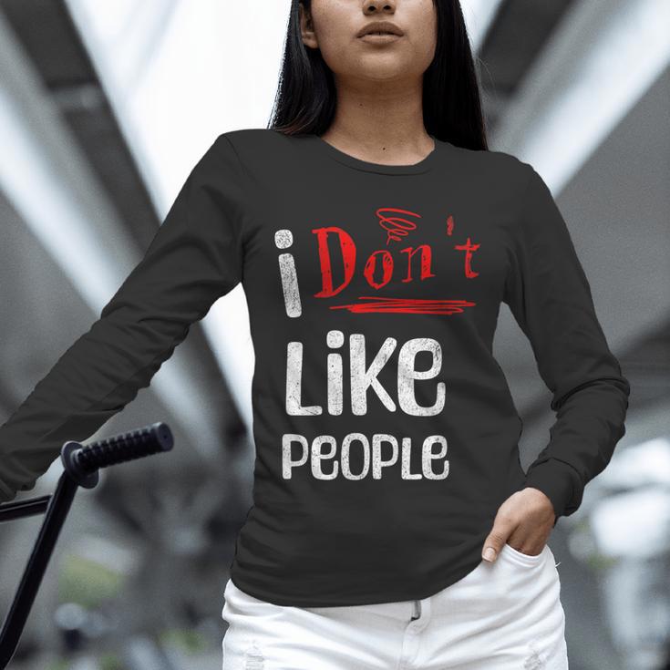 I Don't Like People Introvert Small Unisex Long Sleeve T-Shirt