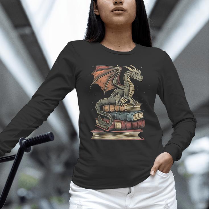 Dragon Fantasy Book Lover Book Nerd Unisex Long Sleeve T-Shirt