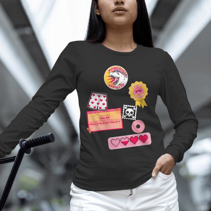 Dungeon Crawler Carl Colorful Sticker Collage LitRPG Book Unisex Long Sleeve T-Shirt Dungeon Crawler Carl Colorful Sticker Collage LitRPG Book Unisex Long Sleeve T-Shirt