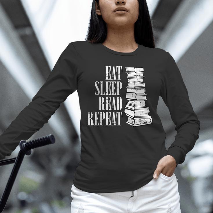 Eat Sleep Read Repeat Reading Book Librarian Men Women Kids Unisex Long Sleeve T-Shirt