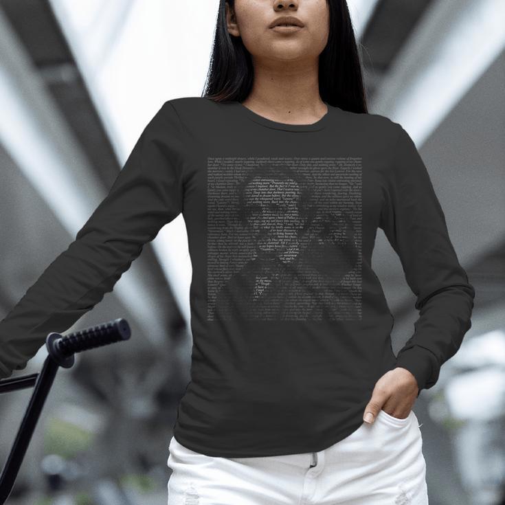 Edgar Allen Poe & Raven Reading Bookworm Reader Unisex Long Sleeve T-Shirt Edgar Allen Poe & Raven Reading Bookworm Reader Unisex Long Sleeve T-Shirt