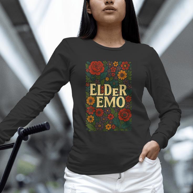 Elder Emo Floral Gothic Vintage Nostalgia Unisex Long Sleeve T-Shirt