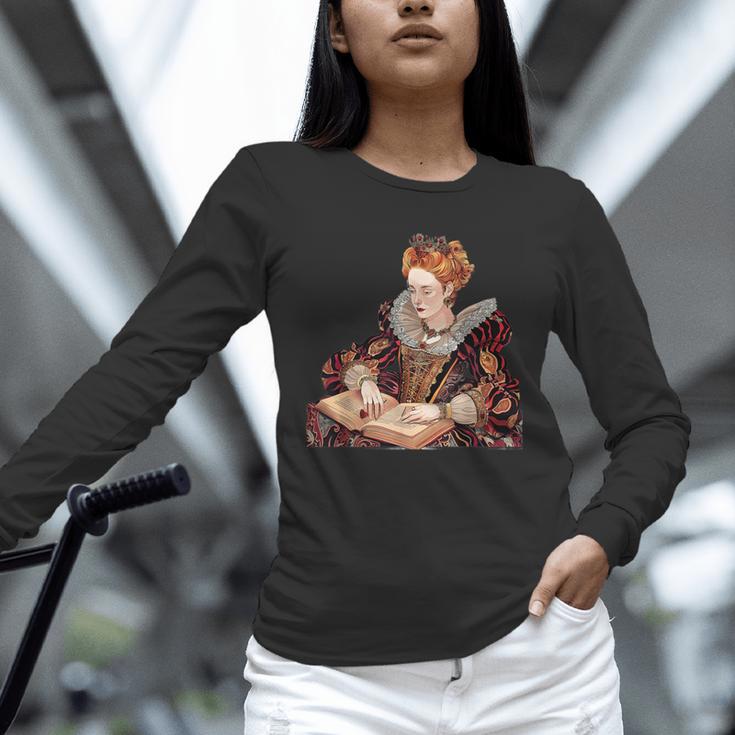 Elizabeth I Reading A Book Unisex Long Sleeve T-Shirt Elizabeth I Reading A Book Unisex Long Sleeve T-Shirt