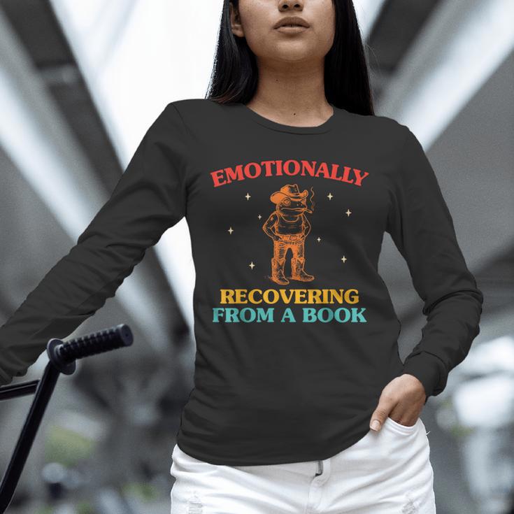 Emotionally Recovering From A Book Frog Unisex Long Sleeve T-Shirt Emotionally Recovering From A Book Frog Unisex Long Sleeve T-Shirt