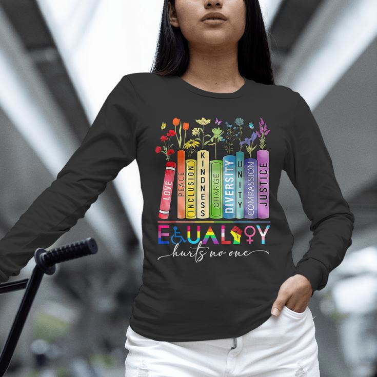 Equality Hurts No One Floral Books LGBTQ Gay Les Pride Month Unisex Long Sleeve T-Shirt Equality Hurts No One Floral Books LGBTQ Gay Les Pride Month Unisex Long Sleeve T-Shirt