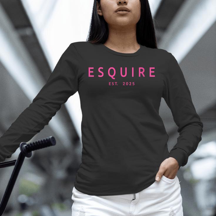 Esquire Est 2025 Women Lawyer Attorney Law School Graduation Unisex Long Sleeve T-Shirt