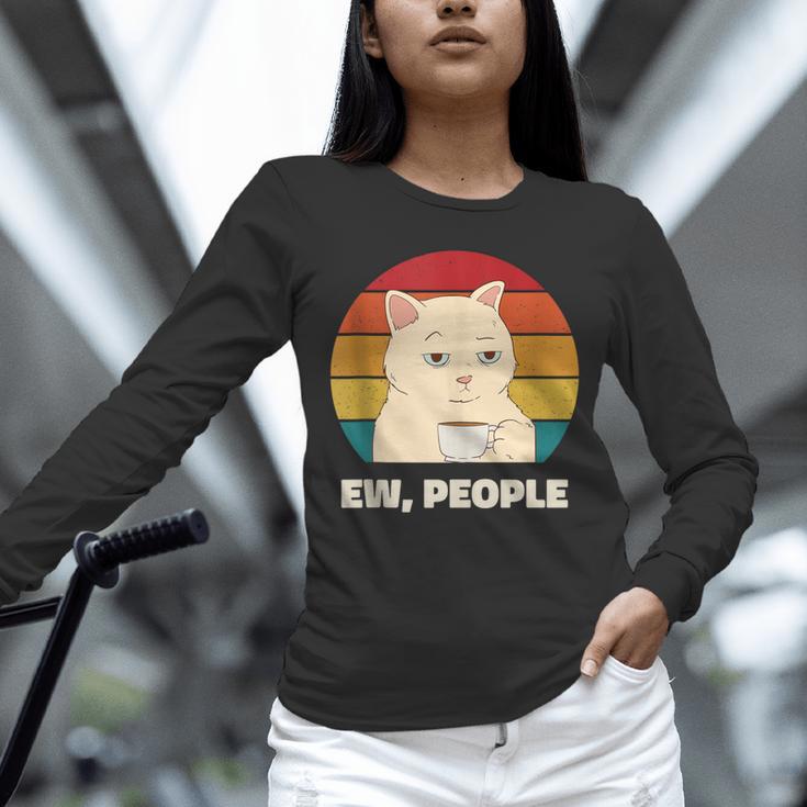 Ew People Introvert Cat Lover Crazy Colorful Cat Lady Unisex Long Sleeve T-Shirt