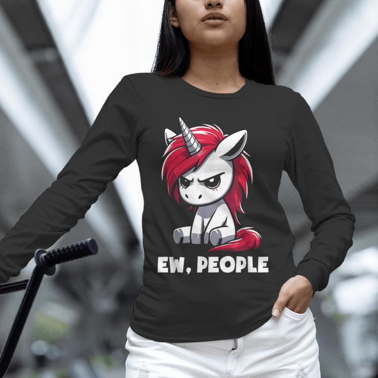 Ew People Unicorn Sarcastic Humor Introvert Unisex Long Sleeve T-Shirt Ew People Unicorn Sarcastic Humor Introvert Unisex Long Sleeve T-Shirt