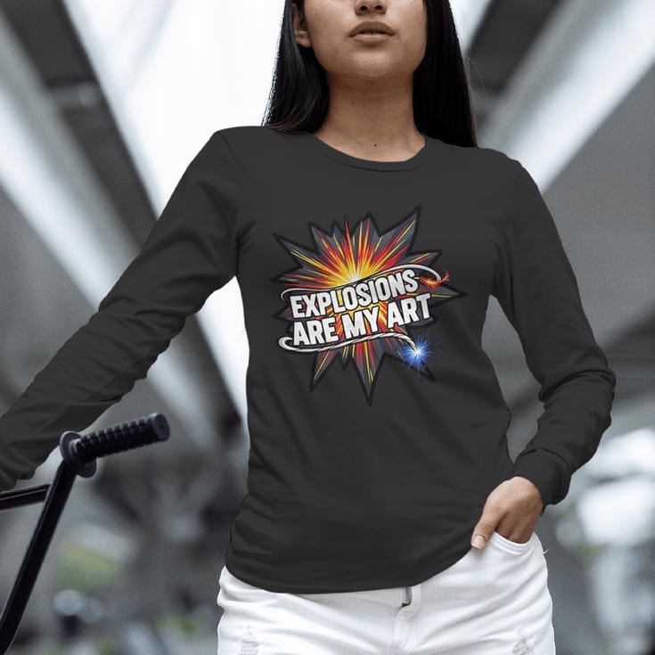 Explosions Are My Art Comic Book Boom Unisex Long Sleeve T-Shirt