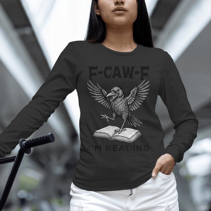 F-Caw-F Crow Book Lovers Vintage Bookish Bird Unisex Long Sleeve T-Shirt