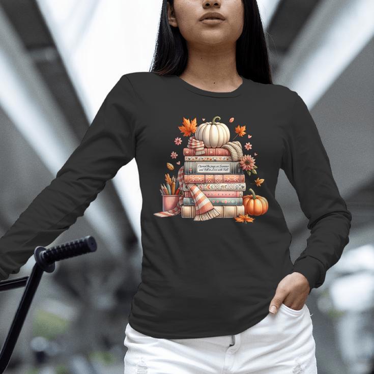Fall Colors s I Love Fall s Books & Pumpkins Unisex Long Sleeve T-Shirt