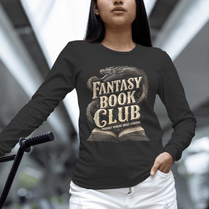 Fantasy Book Club Dragons For Women Men Or Kids Reading Unisex Long Sleeve T-Shirt