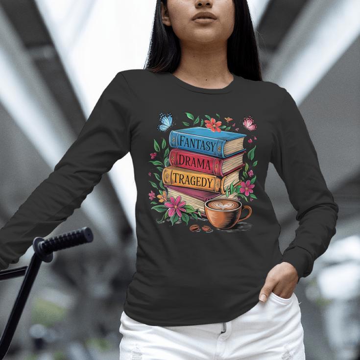 Fantasy Drama Tragedy Books Subtle Reader Librarian Flower Unisex Long Sleeve T-Shirt Fantasy Drama Tragedy Books Subtle Reader Librarian Flower Unisex Long Sleeve T-Shirt