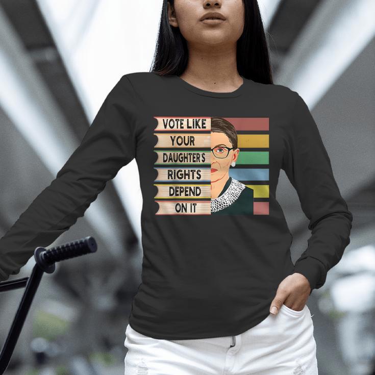 Feminist Ruth Bader Ginsburg RBG Quote Girl With Book Women Unisex Long Sleeve T-Shirt