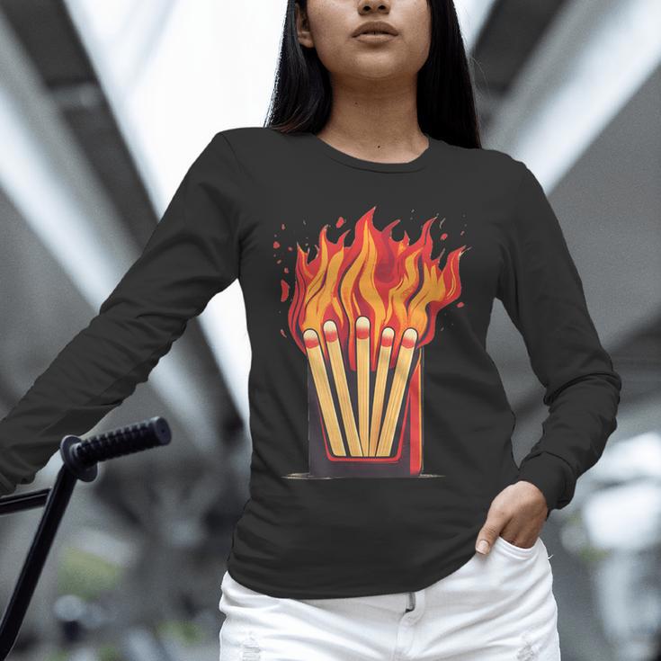Flames And Lighter Costume For Matchbook Lovers Unisex Long Sleeve T-Shirt
