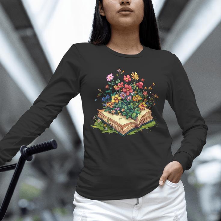 Floral Book Bloom Wildflowers Literature Nature Fantasy Unisex Long Sleeve T-Shirt Floral Book Bloom Wildflowers Literature Nature Fantasy Unisex Long Sleeve T-Shirt