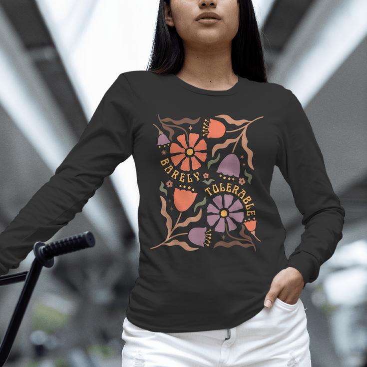 Floral Pride & Prejudice Barely Tolerable Book Lover Bookish Unisex Long Sleeve T-Shirt Floral Pride & Prejudice Barely Tolerable Book Lover Bookish Unisex Long Sleeve T-Shirt
