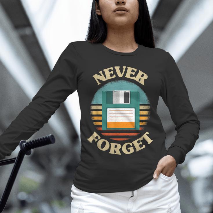 Never Forget Retro Diskette Nostalgia Vintage Unisex Long Sleeve T-Shirt