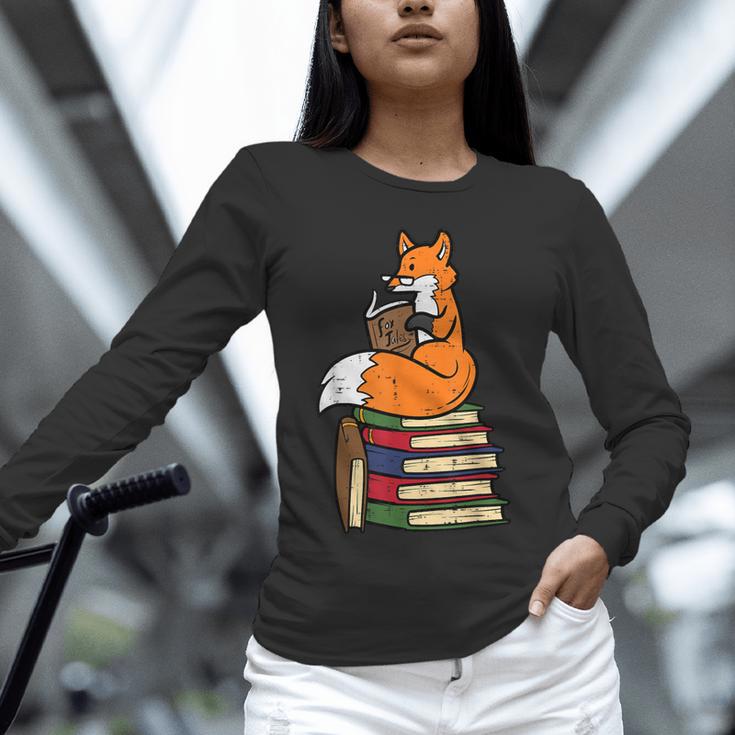 Fox Books Read Reading Librarian America Men Women Kids Unisex Long Sleeve T-Shirt Fox Books Read Reading Librarian America Men Women Kids Unisex Long Sleeve T-Shirt