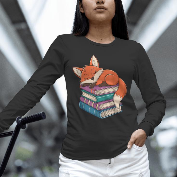 Fox Reading Book Pajama Sleep Unisex Long Sleeve T-Shirt