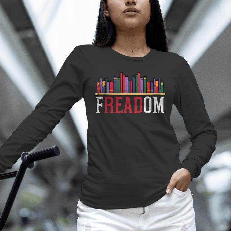 Freadom Shelf Read Reading Book Librarian Men Women Kids Unisex Long Sleeve T-Shirt