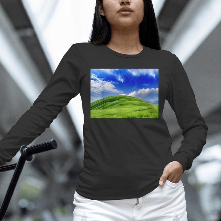 Frutiger Aero Meadow Aesthetic Y2k 2000s Ironic Nostalgic Unisex Long Sleeve T-Shirt