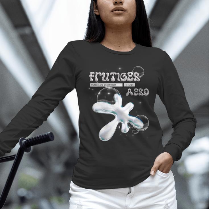 Frutiger Aero Y2K Fashion Trends Statement Piece Tech Orb Unisex Long Sleeve T-Shirt