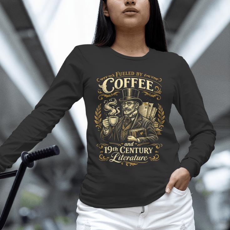 Fueled By Coffee And 19th Century Literature Book Tee Unisex Long Sleeve T-Shirt