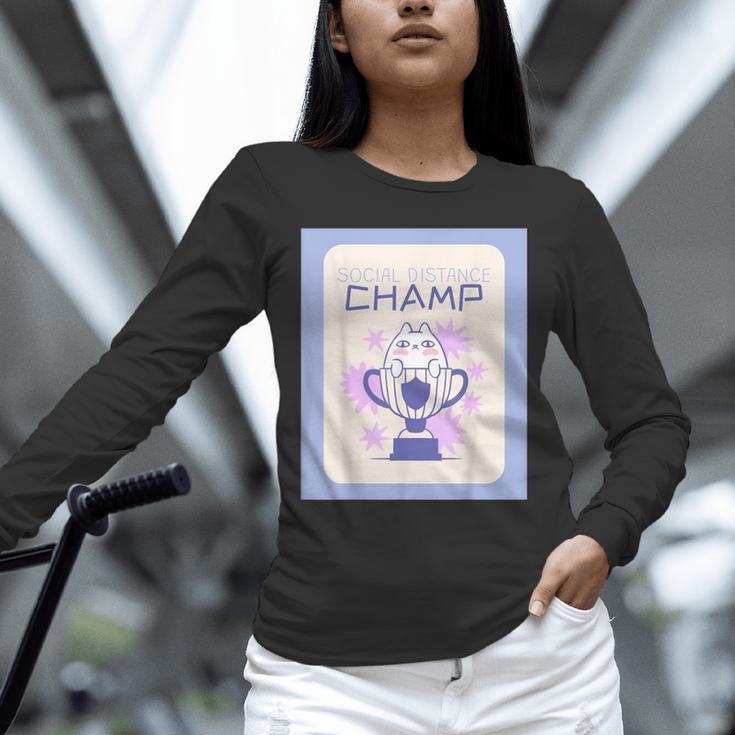Fun Cute Introvert Cat Character Trophy For Men Women Unisex Long Sleeve T-Shirt Fun Cute Introvert Cat Character Trophy For Men Women Unisex Long Sleeve T-Shirt