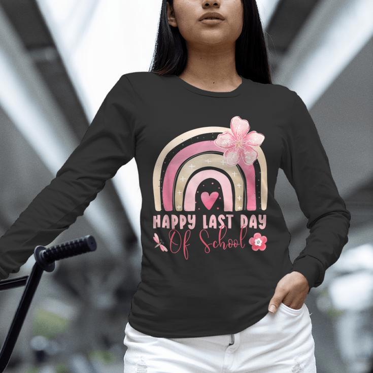 Fun Happy Last Day Of School Girl Student Graduation Rainbow Unisex Long Sleeve T-Shirt