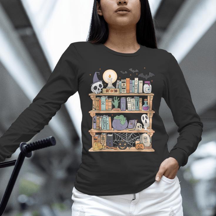 Ghost Book Reading Books Lover Teacher Happy Halloween Unisex Long Sleeve T-Shirt