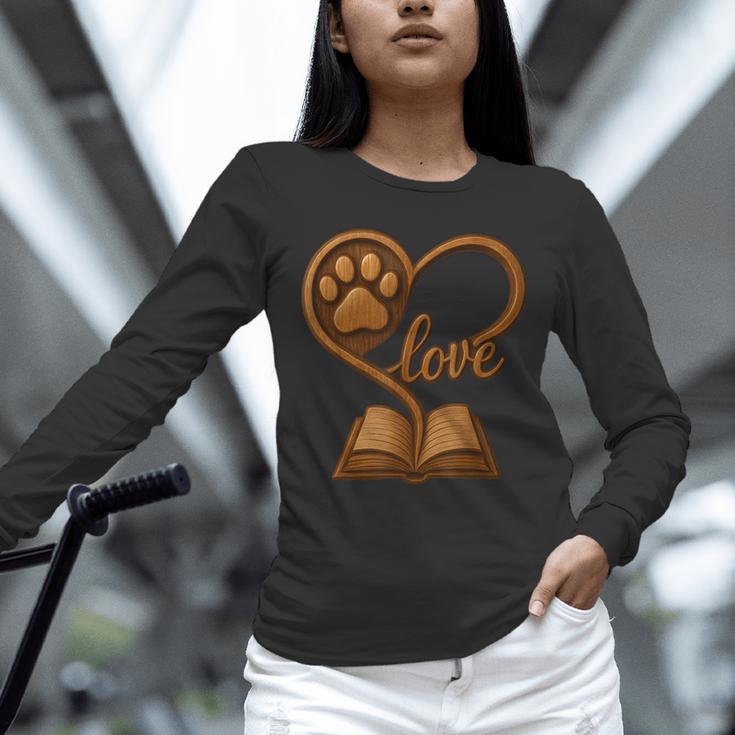 Girl Who Loves Dogs & Books Heart Dog Lover Reader Reeding Unisex Long Sleeve T-Shirt Girl Who Loves Dogs & Books Heart Dog Lover Reader Reeding Unisex Long Sleeve T-Shirt