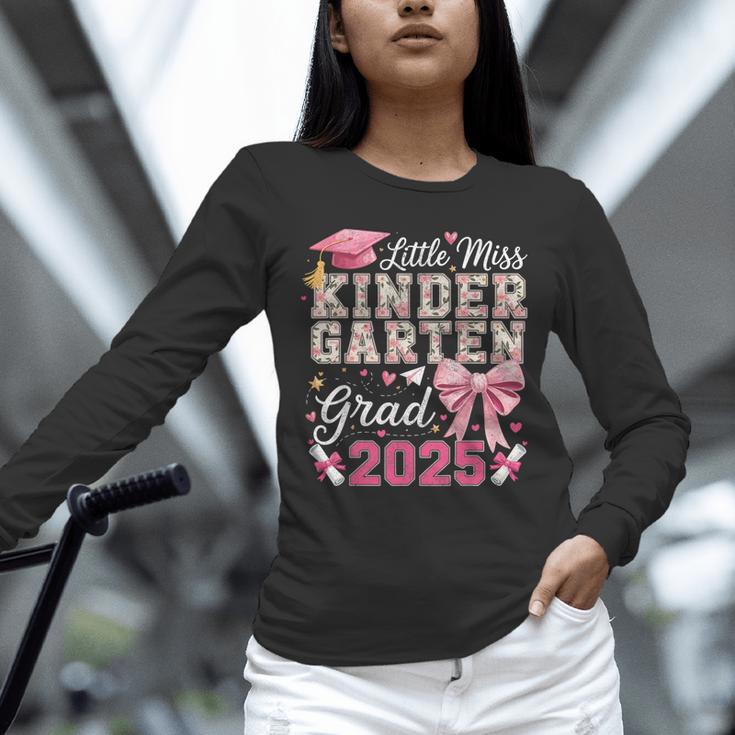 Girls Little Miss Kindergarten Grad 2025 Coquette Graduation Unisex Long Sleeve T-Shirt