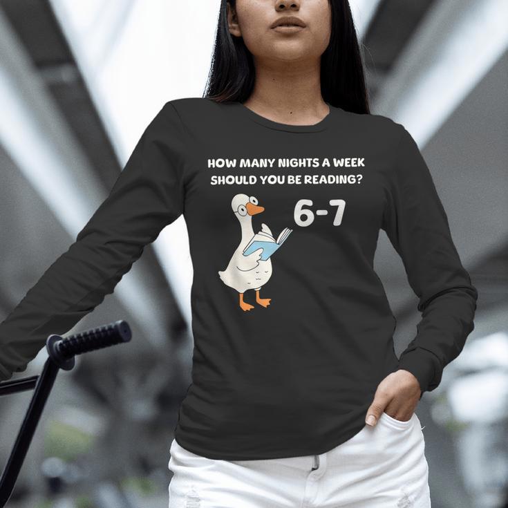 Goose Reading 67 Six Seven Meme Teacher Book Lover Unisex Long Sleeve T-Shirt Goose Reading 67 Six Seven Meme Teacher Book Lover Unisex Long Sleeve T-Shirt