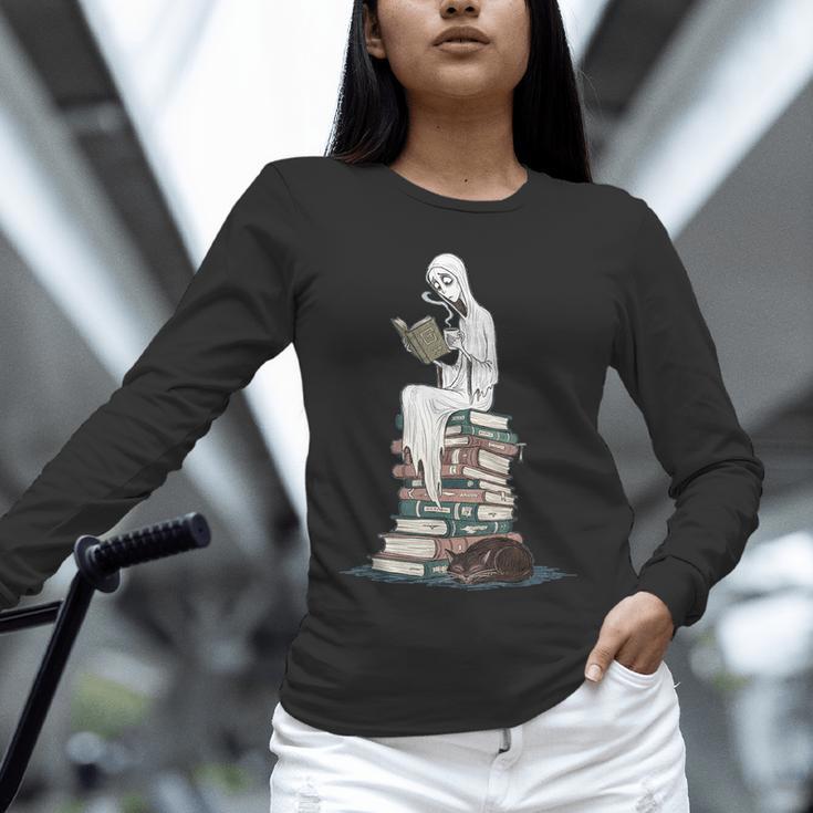 Gothic Librarian Halloween Books Tee For Teachers Unisex Long Sleeve T-Shirt
