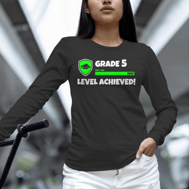 Grade 5 Level Achieved Video Gamer 5th Grade Graduation Unisex Long Sleeve T-Shirt