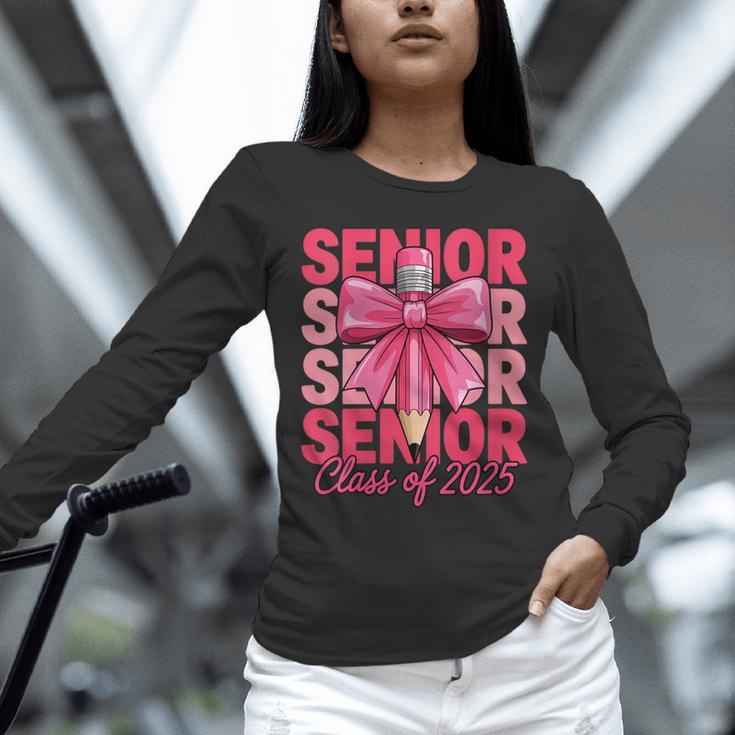 Graduate 2025 For Senior 2025 Graduation Coquette Pink Bow Unisex Long Sleeve T-Shirt