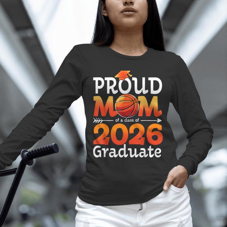 Graduation Basketball Retro Proud Mom Of A 2026 Graduate Unisex Long Sleeve T-Shirt