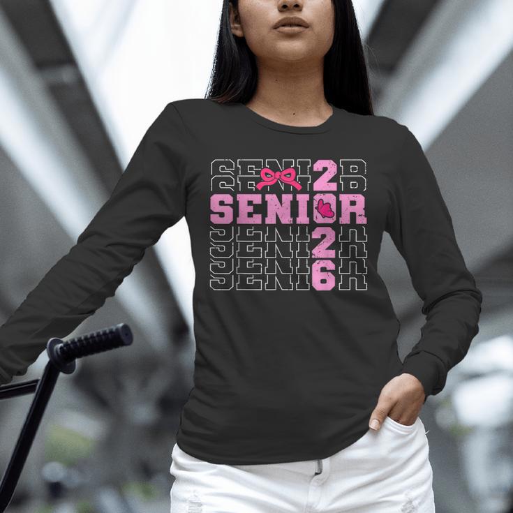 Graduation Class Of 2026 Senior 2026 Pink Bow Coquette Unisex Long Sleeve T-Shirt