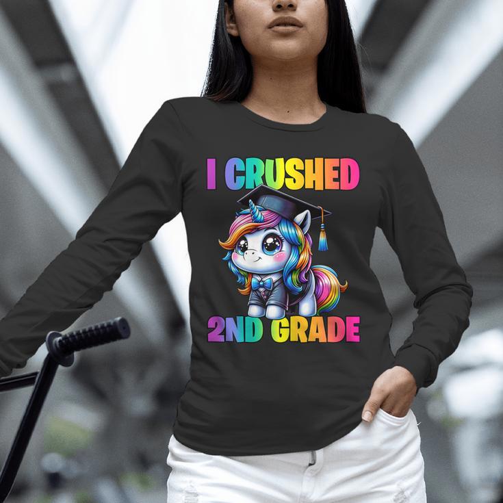 Graduation I Crushed 2nd Grade Unicorn Girls Grad Magical Unisex Long Sleeve T-Shirt