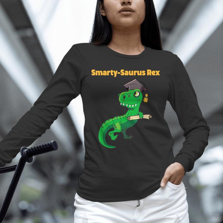 Graduation Dinosaur Smarty Saurus Rex Diploma Dinosaur Unisex Long Sleeve T-Shirt