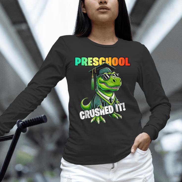 Graduation Preschool DinosaurRex Crushed It Boys Grad Unisex Long Sleeve T-Shirt