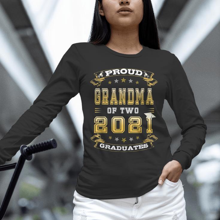 Graduation Proud Grandma Of Two 2021 Graduates High School Unisex Long Sleeve T-Shirt