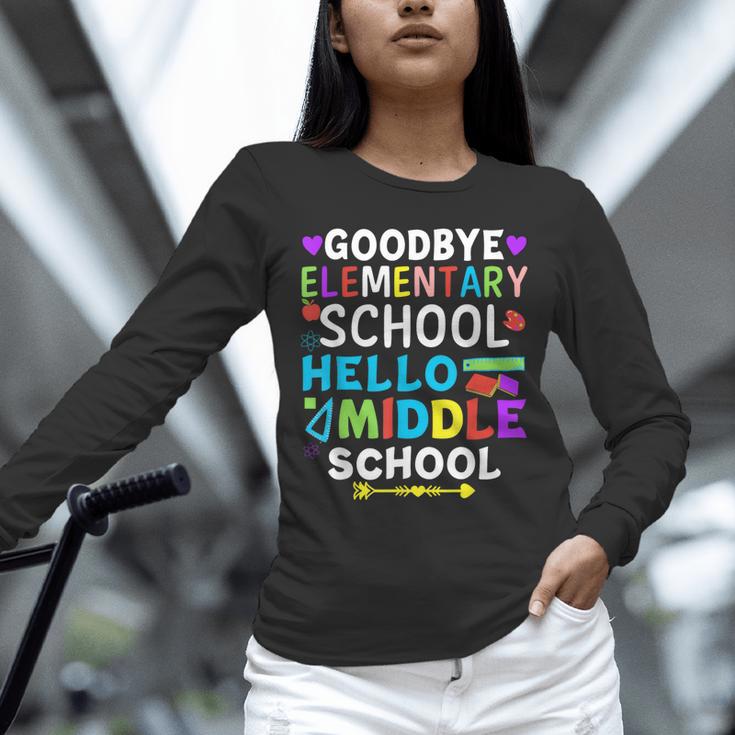Graduation Shirt For 5th Grader Goodbye Hello Middle School Unisex Long Sleeve T-Shirt