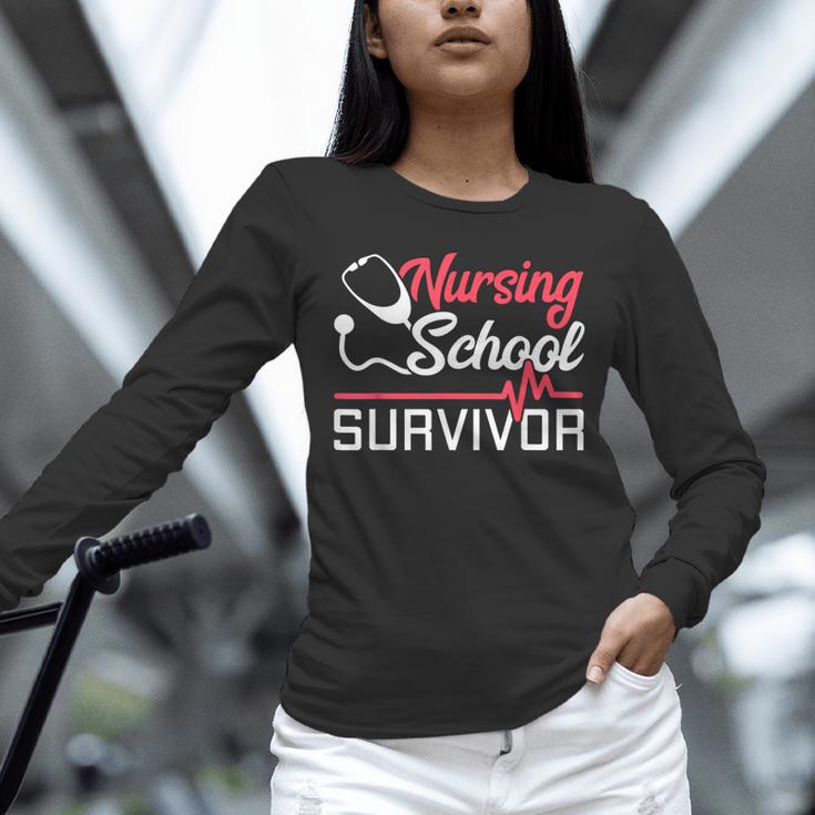 Graduation Shirt For Nurses Nursing School Survivor Tee Unisex Long Sleeve T-Shirt