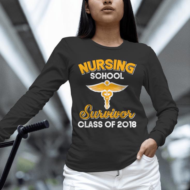 Graduation Shirt Nursing School Survivor Class Of 2018 Tee Unisex Long Sleeve T-Shirt